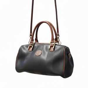 Classic and Rare Vintage Fendi Mini Pequin coated canvas Boston bag